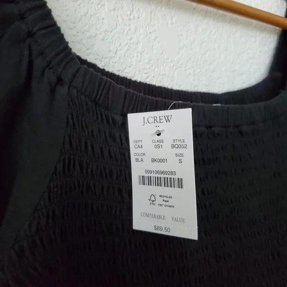 J crew factory tiered smoked midi dress size S black - Picture 9 of 15